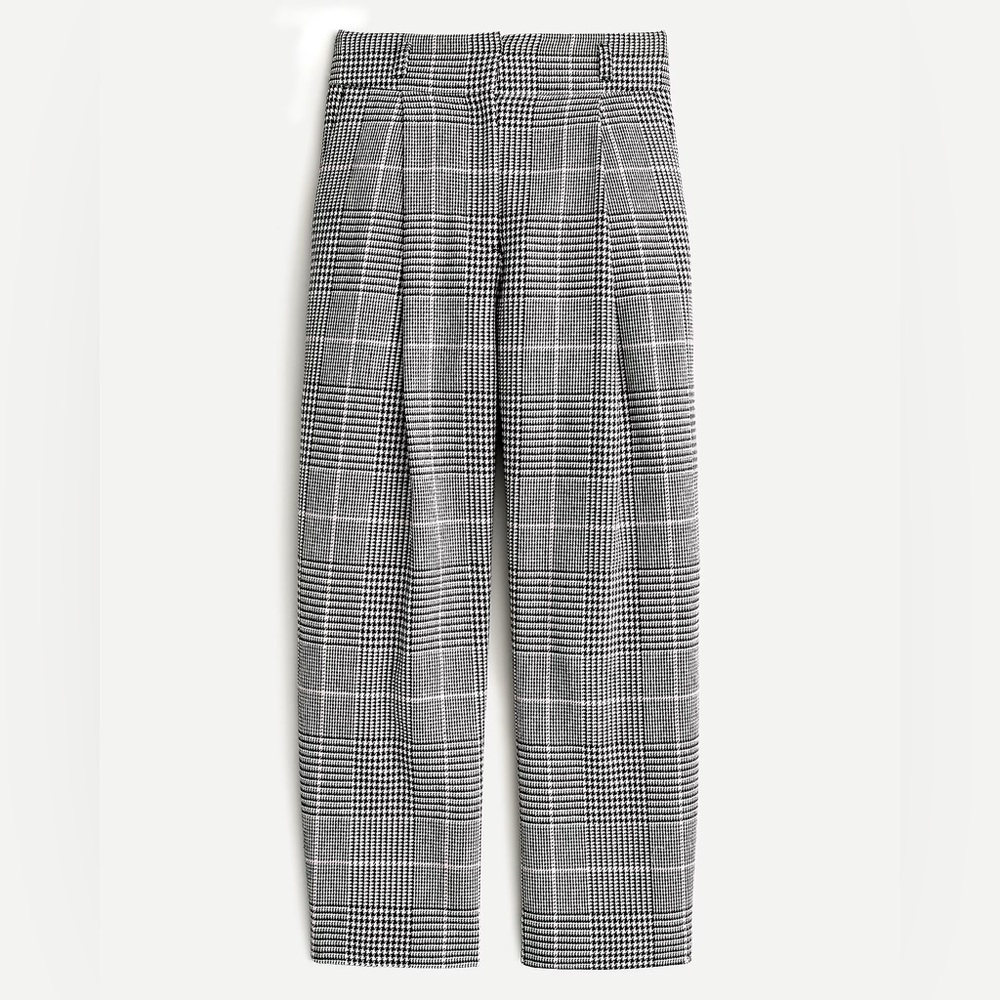 J. Crew High-rise tapered pant in plaid Italian wool